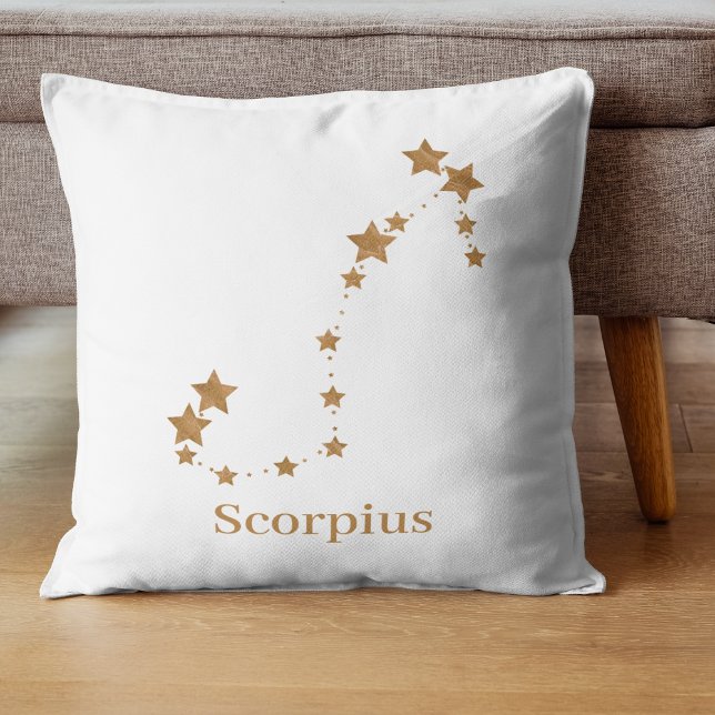 Modern Zodiac Sign Gold Scorpius | Element Wasser Kissen (Von Creator hochgeladen)