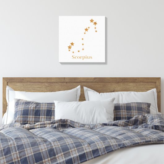 Modern Zodiac Sign Gold Scorpius | Element Wasser Leinwanddruck (Insitu (Schlafzimmer))