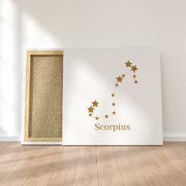 Modern Zodiac Sign Gold Scorpius | Element Wasser Leinwanddruck