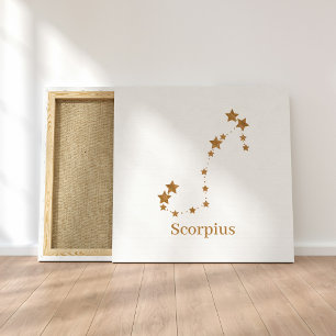 Modern Zodiac Sign Gold Scorpius   Element Wasser Leinwanddruck