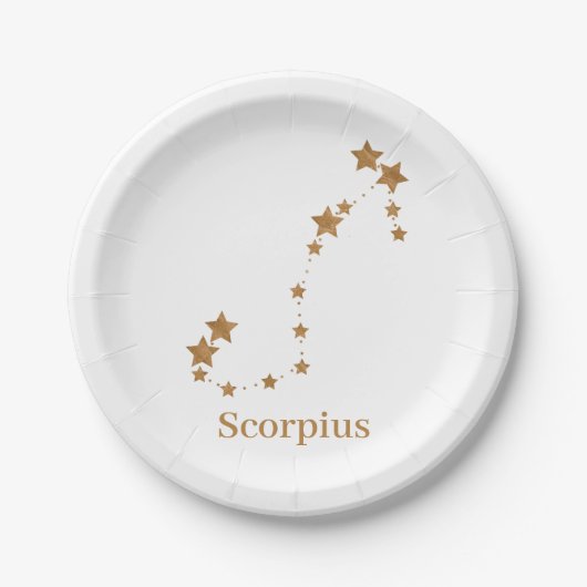 Modern Zodiac Sign Gold Scorpius | Element Wasser Pappteller (Vorderseite)