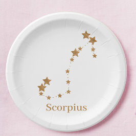 Modern Zodiac Sign Gold Scorpius | Element Wasser Pappteller