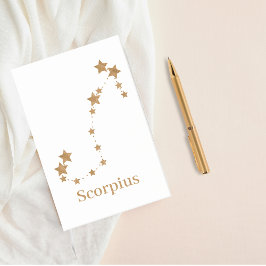 Modern Zodiac Sign Gold Scorpius | Element Wasser Post-it Klebezettel