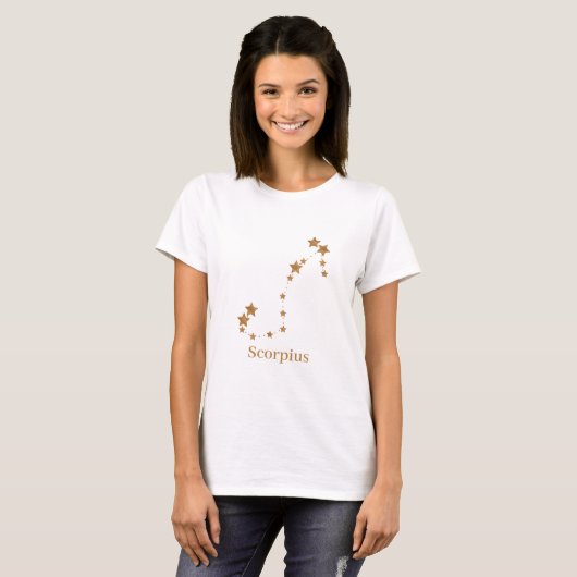 Modern Zodiac Sign Gold Scorpius | Element Wasser T-Shirt (Vorne ganz)