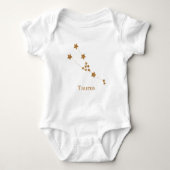 Modern Zodiac Sign Gold Taurus | Element Erde Baby Strampler (Vorderseite)