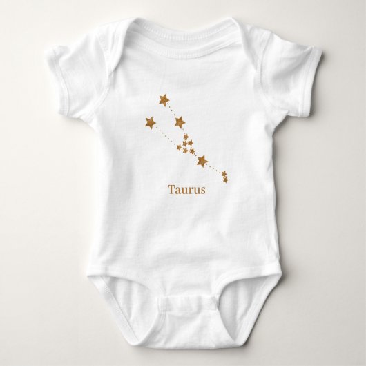 Modern Zodiac Sign Gold Taurus | Element Erde Baby Strampler (Vorderseite)