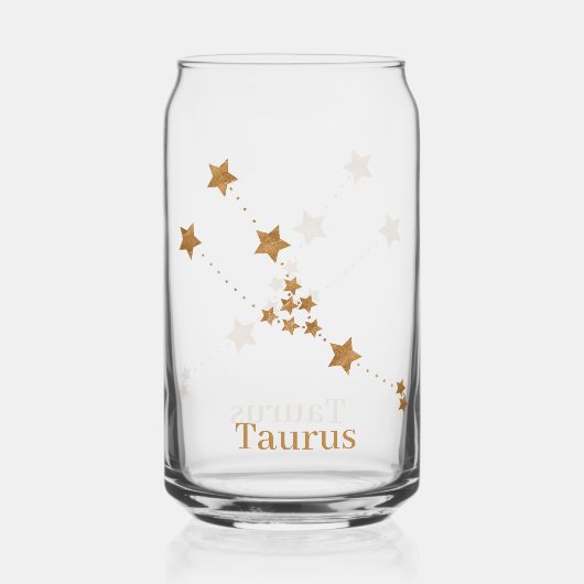 Modern Zodiac Sign Gold Taurus | Element Erde Dosenglas (Vorderseite)