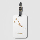 Modern Zodiac Sign Gold Taurus | Element Erde Gepäckanhänger (Vorderseite Vertikal)