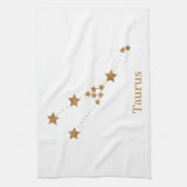 Modern Zodiac Sign Gold Taurus | Element Erde Geschirrtuch (Vertikal)