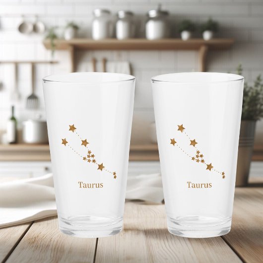Modern Zodiac Sign Gold Taurus | Element Erde Glas