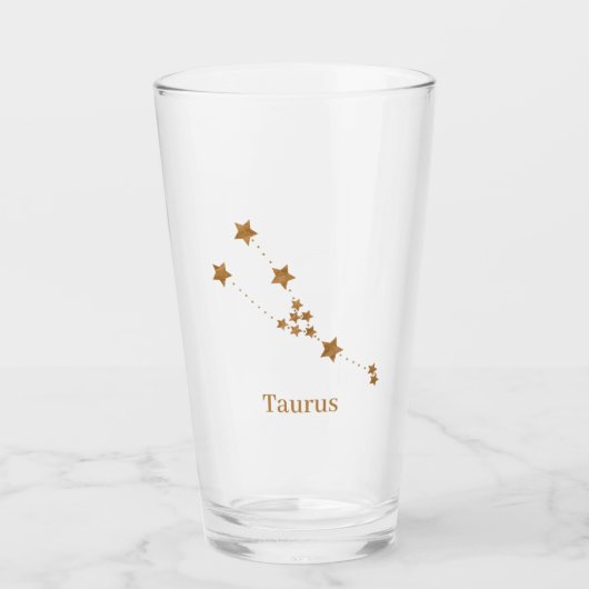 Modern Zodiac Sign Gold Taurus | Element Erde Glas (Vorderseite)