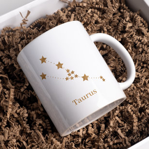 Modern Zodiac Sign Gold Taurus   Element Erde Kaffeetasse