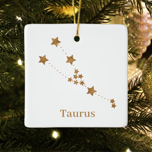 Modern Zodiac Sign Gold Taurus | Element Erde Keramikornament