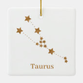 Modern Zodiac Sign Gold Taurus | Element Erde Keramikornament (Rückseite)