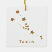Modern Zodiac Sign Gold Taurus | Element Erde Keramikornament (Vorderseite)