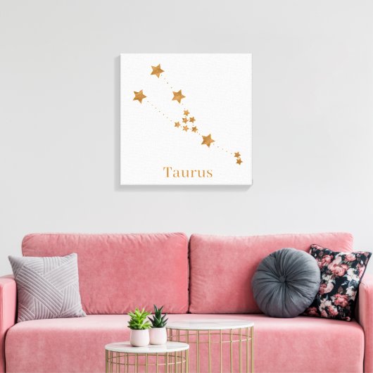 Modern Zodiac Sign Gold Taurus | Element Erde Leinwanddruck (Insitu (Wohnzimmer))