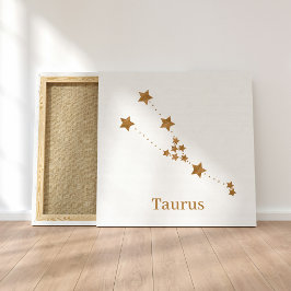 Modern Zodiac Sign Gold Taurus | Element Erde Leinwanddruck