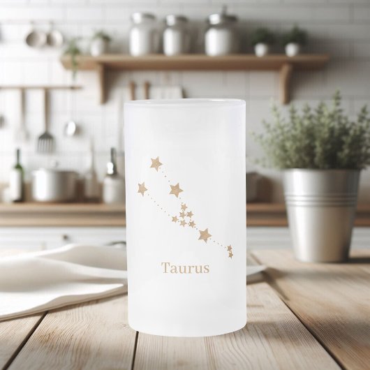 Modern Zodiac Sign Gold Taurus | Element Erde Mattglas Bierglas