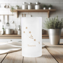 Modern Zodiac Sign Gold Taurus | Element Erde Mattglas Bierglas