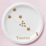 Modern Zodiac Sign Gold Taurus | Element Erde Pappteller<br><div class="desc">Modern Zodiac Sign Gold Taurus | Element Erde</div>