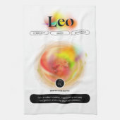 Modern Zodiac Sign Leo Zitat | Elementfeuer Geschirrtuch (Vertikal)
