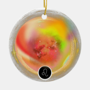 Modern Zodiac Sign Leo Zitat   Elementfeuer Keramik Ornament