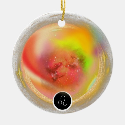 Modern Zodiac Sign Leo Zitat | Elementfeuer Keramik Ornament (Vorne)