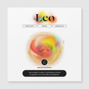 Modern Zodiac Sign Leo Zitat Elementfeuer Magnetkarte