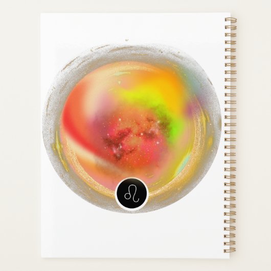 Modern Zodiac Sign Leo Zitat | Elementfeuer Planer (Rückseite)