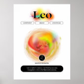 Modern Zodiac Sign Leo Zitat | Elementfeuer Poster (Vorne)