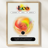 Modern Zodiac Sign Leo Zitat | Elementfeuer Poster