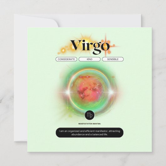 Modern Zodiac Sign Virgen Quote Earth Element Einladung (Vorderseite)