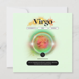 Modern Zodiac Sign Virgen Quote Earth Element Einladung
