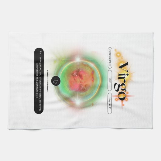 Modern Zodiac Sign Virgen Quote Earth Element Geschirrtuch (Horizontal)