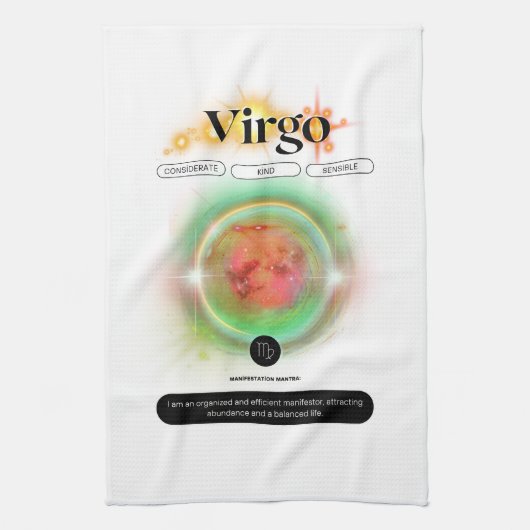 Modern Zodiac Sign Virgen Quote Earth Element Geschirrtuch (Vertikal)