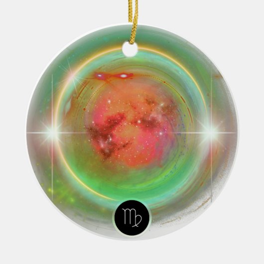 Modern Zodiac Sign Virgen Quote Earth Element Keramik Ornament (Vorne)
