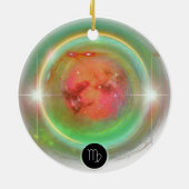 Modern Zodiac Sign Virgen Quote Earth Element Keramik Ornament (Hinten)