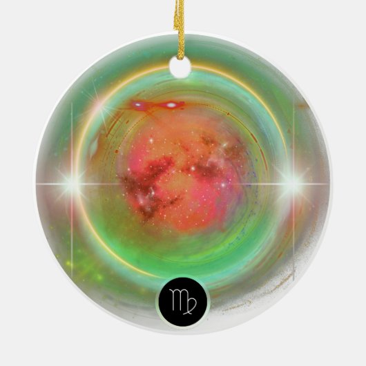 Modern Zodiac Sign Virgen Quote Earth Element Keramik Ornament (Hinten)