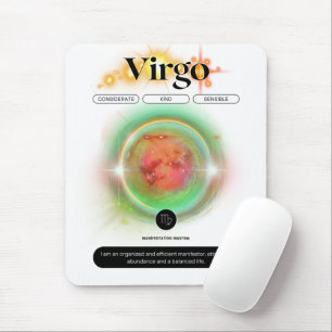 Modern Zodiac Sign Virgen Quote Earth Element Mousepad
