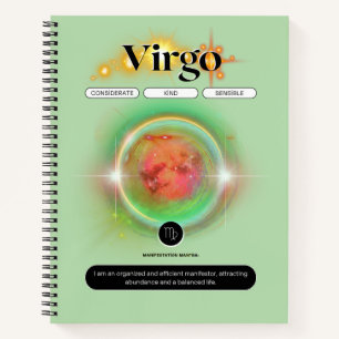 Modern Zodiac Sign Virgen Quote Earth Element Notizblock