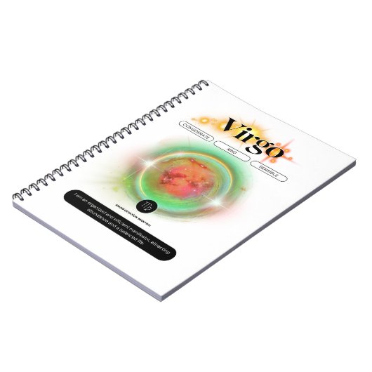 Modern Zodiac Sign Virgen Quote Earth Element Notizblock (Linke Seite)