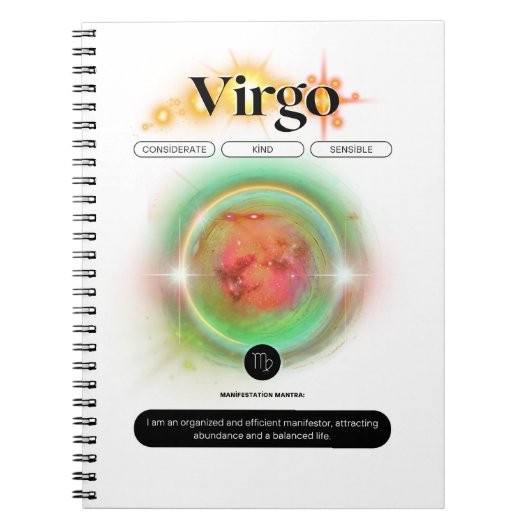 Modern Zodiac Sign Virgen Quote Earth Element Notizblock (Vorderseite)