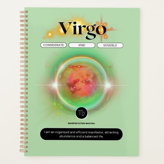 Modern Zodiac Sign Virgen Quote Earth Element Planer (Vorderseite)