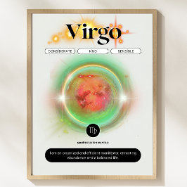 Modern Zodiac Sign Virgen Quote Earth Element Poster