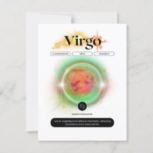 Modern Zodiac Sign Virgen Quote Earth Element Postkarte