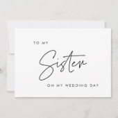 Modern zu meiner Schwester auf meiner Hochzeitstag Einladung (Vorderseite)