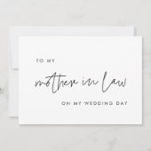 Modern zu meiner Schwiegermutter auf meiner Hochze Einladung (Vorderseite)