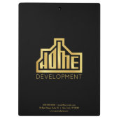 Modern Zuhause Development Logo Real Anwesen Klemmbrett (Rückseite)