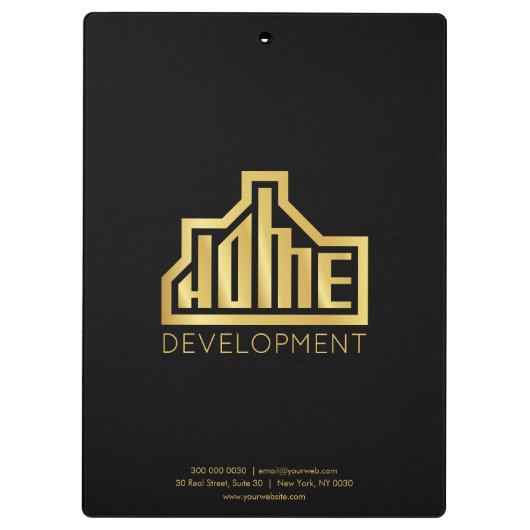 Modern Zuhause Development Logo Real Anwesen Klemmbrett (Rückseite)