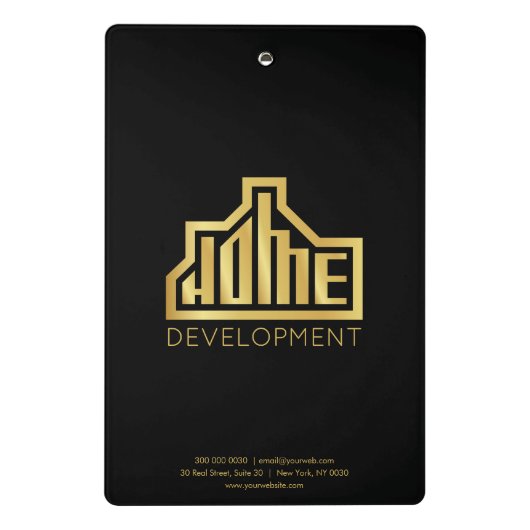 Modern Zuhause Development Logo Real Anwesen Mini Klemmbrett (Rückseite)